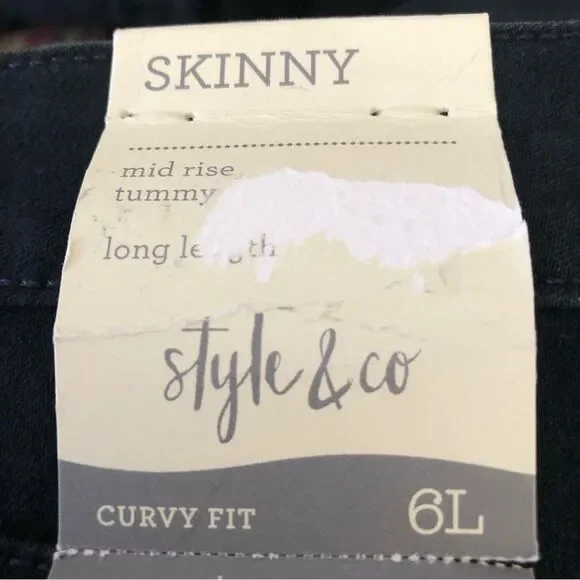 STYLE & CO. WOMEN'S JEANS CURVY SKINNY LEG RINSE WASH NEW MID RISE TUMMY CONTROL - Picture 14 of 14